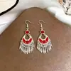 Aretes de Estilo Étnico para Mujer, Joyería de Borlas Retro de Xizang, Accesorios Exóticos de Estilo Étnico Miao, Aretes para Sesión de Fotos, Atuendo de Viaje para Mujer