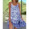 2023 Nuevo Sitio Independiente de Amazon Popular de Comercio Exterior Europeo y Americano Vestido con Tirantes Florales Grandes Talla Grande S-5XL