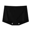 Shorts de segurança para base feminina anti-exposição seda gelada lingerie sem costura dois em um tom de pele 2026 novo estilo cueca boxer de camada base