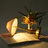 Arte de Hierro Transfronterizo Tela Creativa Lámpara de Mesa Dormitorio Mesita de Noche Escritorio Regalo Luz Nocturna Cálida en Forma de Paraguas
