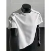 Camiseta Listrada de Manga Curta Estilo Retrô Americano para Homens, Tendência de Verão Estilo High Street, Top Versátil Casual Legal e Solto para Homens