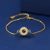 Nueva Cadena de Caja Ajuste de Empuje y Tirón Pulsera de Proyección HD de Girasol Moda para Mujer Pulsera de Diseño de Nicho Versátil