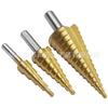 Venta caliente transfronteriza, broca para ranurar madera con vástago hexagonal chapado en titanio, broca escalonada, broca escalonada, broca pagoda, máquina herramienta para escariar y abrir