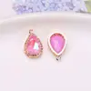 Nido de Pájaro de Cobre Chapado en Oro Garra de Cristal Diamante Gota de Agua Mocha Colgante Accesorios de Ropa DIY Colgante para Collares y Pendientes Joyería