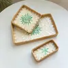 Bandeja Rectangular de Concha de Ratán Vietnamita para Frutas, Bandeja para Sala de Estar, Comedor, Cesta Organizadora de Almacenamiento de Lujo Ligero