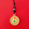 Estilo Étnico Chino Brújula de Aleación Colgante de Collar Decoración Colgante Accesorios Metálicos Colgante para Hombres y Mujeres Regalo de Alta Gama
