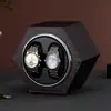 Rocker de reloj hexagonal transfronterizo de 2 ranuras, caja de carga superior giratoria para reloj mecánico automático, rocker de reloj eléctrico, rotador de reloj, regalo