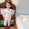 Pijama de niña de comercio exterior para niños, verano, manga corta, fino, dibujos animados, niños grandes, verano, ropa de casa nueva, venta al por mayor