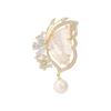 Broche de Mariposa de Nácar Natural de Lujo Ligero y Alta Gama, Abrigo Elegante para Mujer, Traje, Hebilla de Pin Versátil de Zirconia