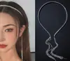 Diadema con Flecos para Mujer, Elegante Coreana Versátil, Aretes Falsos con Pedrería, Diadema de una Sola Pieza, Pasador de Cabello Estilo Bosque Colgante Trasero