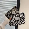 Bolsa estampa leopardo bolsa para guardar maquiagem bolsa de mão bolsa de mão listrada clutch portátil bolsa de mão bolsa tote pequena porta-moedas