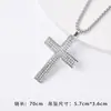 Colar de aço inoxidável transfronteiriço feminino moderno novo colar de diamante fofo pingente masculino moderno hip-hop pingente longo corrente de lã