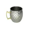 Fornecimento Transfronteiriço de Copos Moscow Mule, Copos de Coquetel de Aço Inoxidável, Copos em Formato de Tambor de Cobre Galvanizado Eletroliticamente Gravados, Taças de Vinho Personalizadas