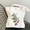 Mochila de lona con estampado de hongos venenosos, bolso de hombro, bolso de compras portátil informal para estudiantes y mujeres