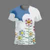 Camiseta con Estampado de Girasol de Amazon Transfronteriza Moda de Verano Elegante Unisex Más Vendido Top Estampado 3D