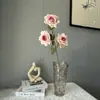 Manta con Estampado de Flores Artificiales Cappuccino Francés Rosa Lujo Accesible Flor de Mesa de Gama Alta Decoración de Arreglo Floral para Sala de Bodas