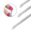 Plaina para Manicure e Remoção de Unhas Aço Inoxidável Plaina de Unha Cabeça Dupla Uso Duplo Ferramenta de Manicure Remoção de Unhas Apenas Empurre Ponto Venda por Atacado
