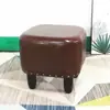 Banqueta Quadrada Sala de Estar Doméstica Banqueta para Trocar Sapatos Mesa de Centro Banqueta Apoio para os Pés Americano Baixo Madeira Maciça Couro Arte Baixo Pequeno Degrau Banqueta de Sofá