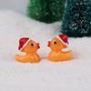 Pato de Natal de Resina 3D Desenho Animado Micro Paisagem Suculenta Musgo Planta Ornamento Decoração Acessórios DIY Feitos à Mão Multicor