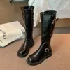 Botas altas planas para mujer, estilo coreano, diseño versátil de punta redonda, nuevas botas de equitación estilo británico otoño/invierno 2026