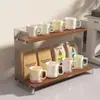 Estante de Almacenamiento de Escritorio Acrílico Estante de Almacenamiento de Cosméticos para Tocador Gabinete de Exhibición para Taza de Agua Doméstica, Taza de Té, Taza de Café