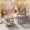 Caja de Almacenamiento con Tapa de Botón para Accesorios del Cabello, Cosméticos, Papelería Linda, Almacenamiento de Escritorio para Collares, Caja de Joyería Transparente, Portalápices, Gran Capacidad