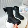 Botas de Princesa de Moda Versátiles 2026 Otoño/Invierno Nuevas Botas de Media Caña para Niños Botas Largas Botas Martin con Lazo