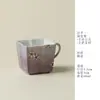 Ino Kiyosong Ritmo Morado Flor Blanca Pintada a Mano Cuadrada de Cerámica Taza Maestra Exquisita Taza de Té Kung Fu Taza Individual Personal