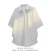 Camisa de Manga Corta Fina y Transpirable Estilo 'Old Money' 2026, Corte Holgado, Talla Grande, Elegante y Moderna, Camisa de Color Sólido sin Planchado para Hombre