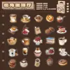 Pegatinas en Caja Serie Compañero de Café Cálido Escena de Viaje Ins Café Pegatinas Decorativas DIY 50 Piezas 2 Estilos