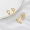 Brincos de Pingente Irregulares de Lava Banhados a Ouro 14K Preserva Cor Cravejados com Zircônia Acessórios para Brincos DIY Feitos à Mão Materiais