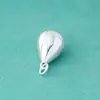 Colgante de Plata de Ley S925 de Gota de Agua Grande Brillante de 13 mm Cuerda para Collar DIY Accesorios de Material para Collar de Plata Colgante