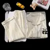 2026 Novo Pijama Feminino Algodão Nuvem Primavera Manga Longa Estilo Popular Gola Reversível Estudante Desenho Animado Fofo Conjunto de Roupa de Casa