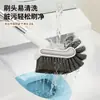 Cepillo para inodoro de mango largo, cepillo de limpieza para esquinas de baño doméstico, cepillo de inodoro de doble cara para inodoros de tipo sentadilla, especializado para limpiar