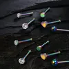Atacado de mini piercings de nariz em forma de L transfronteiriços, estoque na Amazon aço inoxidável barra reta e curva acessórios de argolas para nariz em forma de coração