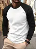 Camiseta de Retazos de Manga Larga para Hombre, Nueva de Otoño, Europea y Americana, Impresión 3D, Deportiva Casual, Sudadera, Camiseta de Cuello Redondo