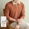 Camisa polo para hombre 100% algodón puro, algodón de fibra larga mercerizado, nueva colección otoño 2026, camiseta de manga larga de alta calidad de 260g para hombre
