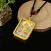 Colgante Thangka Pintado a Mano de Guanyin Amitabha Caja Gawu Nuevo Colgante Thangka de Xizang Dorado Doble Cara