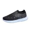 Comércio Exterior Transfronteiriço Plus Size Primavera e Outono Nova Moda Casual Strass Malha Voadora Sapatos Casuais Esportivos Femininos em Estoque