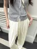 Jeans Blancos de Tencel para Mujer Verano Delgados Holgados Pierna Recta Pantalones Yamamoto Pequeños Sueltos Pantalones de Pierna Ancha