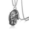 Joyas europeas y americanas leyenda tribal india jefe collar de acero de titanio hombres joyería de fundición de acero inoxidable fabricantes al por mayor