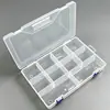 Caja de Almacenamiento de Plástico Transparente Grande de 10 Compartimentos Desmontable para Joyería, Papelería, Equipo de Pesca, Herramientas de Ferretería, Bloques de Construcción y Lego