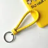 Llavero creativo de cuerda de cuero tejido a mano para pareja, llavero de coche, llavero al por mayor, colgante para bolso