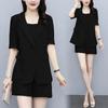 Chaqueta de traje de tres piezas para chicas gorditas, pantalones cortos, traje de moda, estilo simple, suelto, nuevo verano, ropa de mujer de talla grande