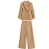Conjunto de blazer de lapela dupla slim-fit e calça pantalona novo da moda 2026 para comércio exterior transfronteiriço feminino