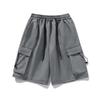 Pantalones cortos cargo de estilo japonés para hombre, de verano, finos, sueltos, rectos, de cinco cuartos, deportivos de moda, con bolsillos grandes y solapa, informales.