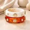 TK Nova Moda Popular Resina Colada Pérola Concha Pulseira Personalidade Design Sentido Pulseira Joia de Mão Atacado