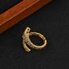 Anillo Envolvente con Forma de Serpiente con Incrustaciones de Circonita por Todas Partes, Joyería Simple y Elegante, Diseño Abierto Ajustable para Apilar