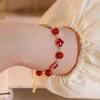 Pulsera de Ágata Roja Trébol de la Suerte para mujer 2024 año del Dragón cuentas de la suerte pulsera roja del sur pulsera para amigas