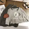 Conjunto para Meninas Primavera e Outono Novo Estilo Coreano Cardigã + Salopete Duas Peças Casual Top Exportação